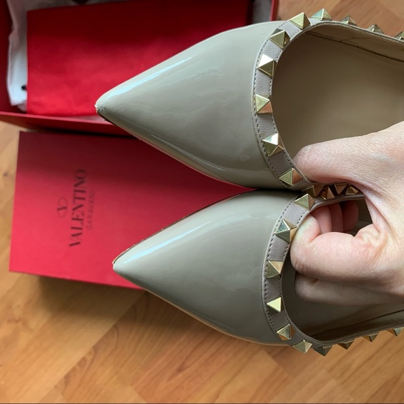 Valentino rockstud patent ballet flats Nude 37.5 - Picture 6 of 8
